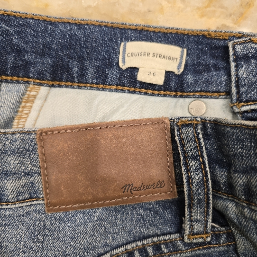 Madewell Cruiser Straight Crop Jeans  Pieced Edition Size 26 - Picture 10 of 11